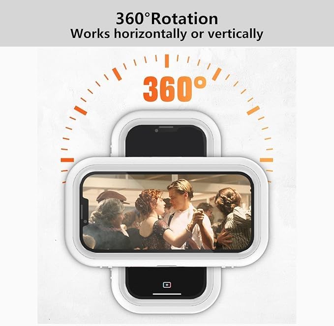 Waterproof Shower Phone Holder-360ยฐ Rotation Case, High Sensitivity