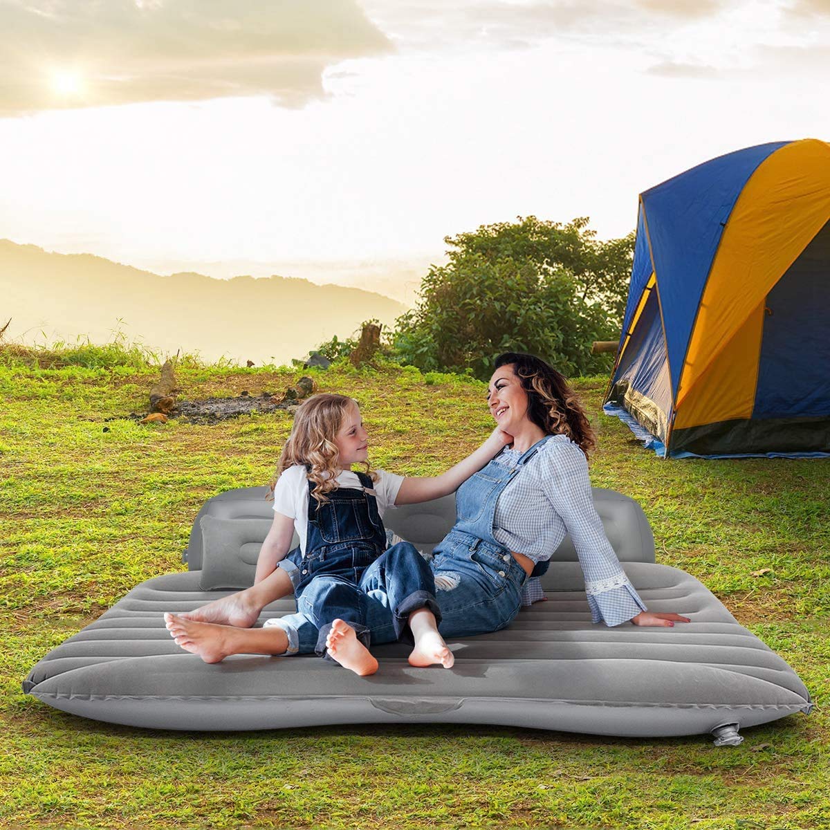 Car Inflatable Bed with Pump & 2 Comfort Air Pillow