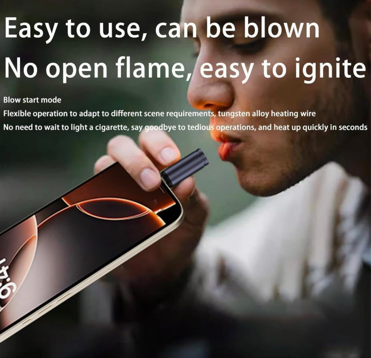 USB Electric Type-C Lighter | Flameless Windproof Mini Keychain Lighter (MV-133)