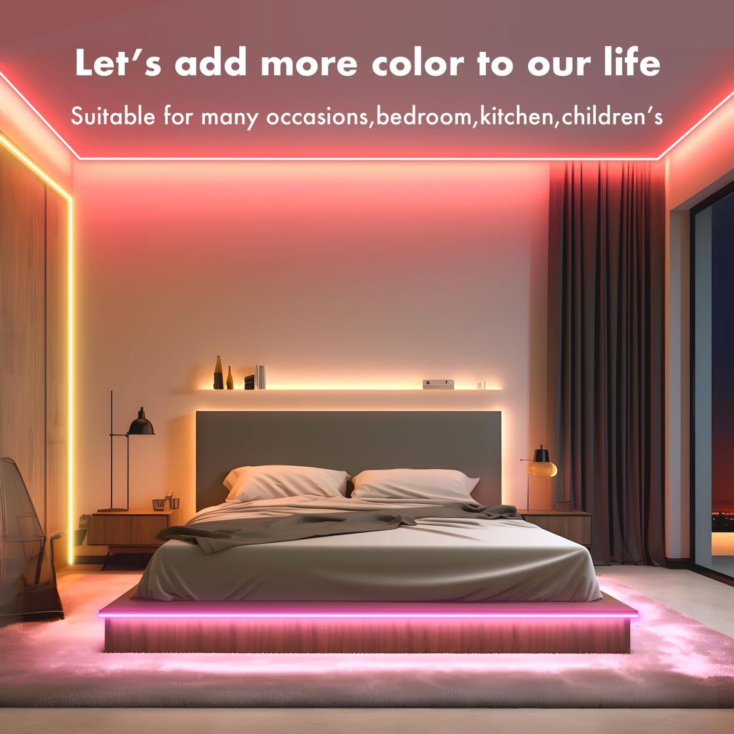 MoonlitDreams 5 Meter Smart RGB Neon LED Strip Lights with App & Remote