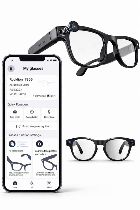 Smart AI Camera Glasses , 1200P HD Video Recording