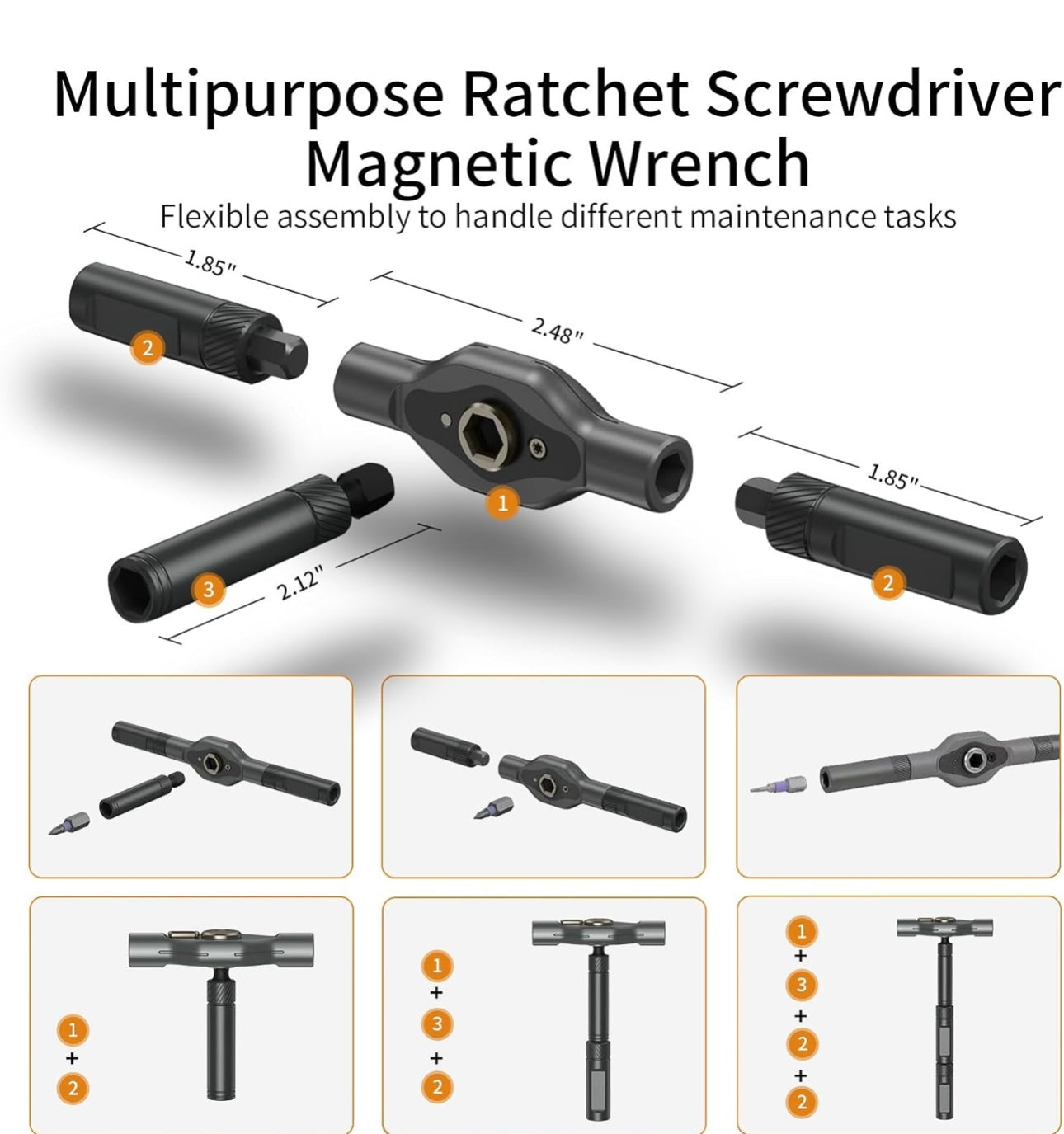 24-in-1 T-Shape Magnetic Screwdriver Set with Ratchet Handle – Multi-Bit DIY Tool Kit