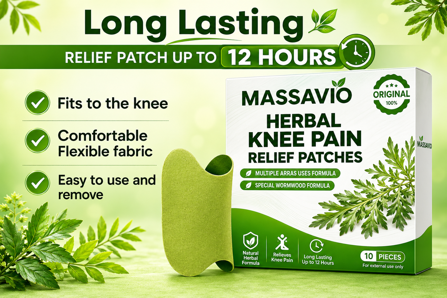 Herbal Knee Pain Relief Patches-(pack of 20)