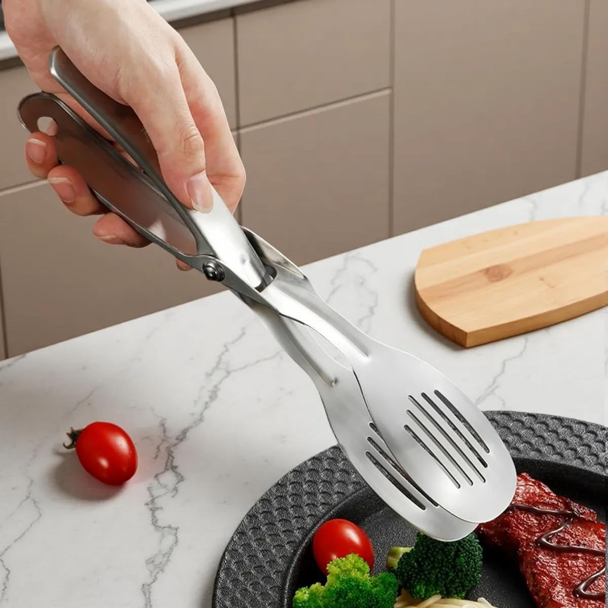 Multi-Purpose Stainless Steel Food Tong Clip (MV-129)