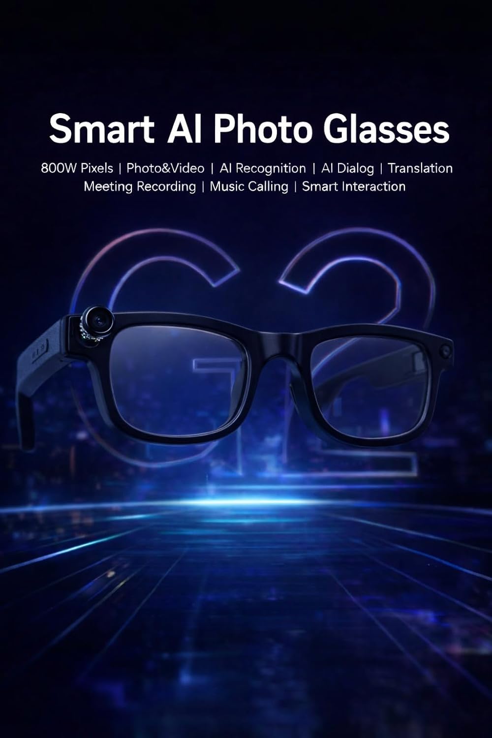 Smart AI Camera Glasses , 1200P HD Video Recording