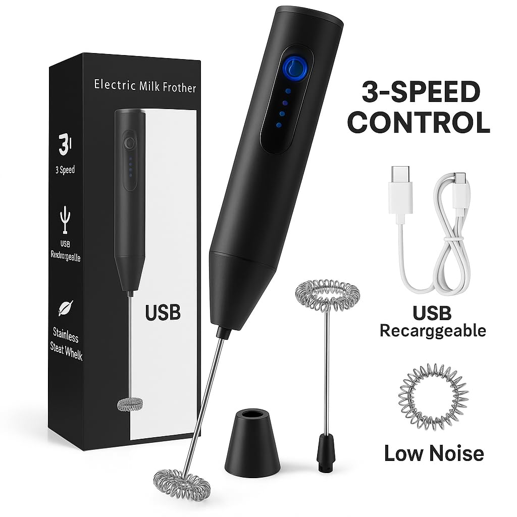 2 In 1 Rechargeable Coffee Beater and Egg Mixer