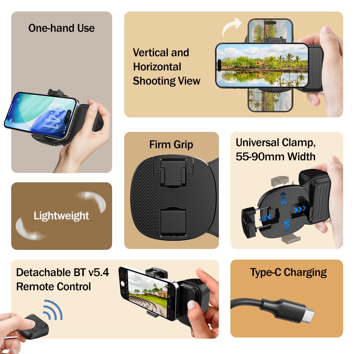 Bluetooth Camera Grip with Remote Shutter (MV-117)