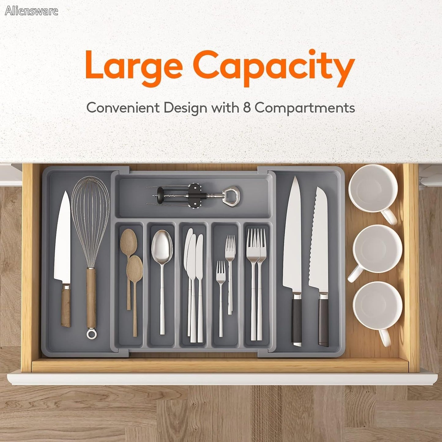 Expandable Slider Kitchen Drawer Organizer