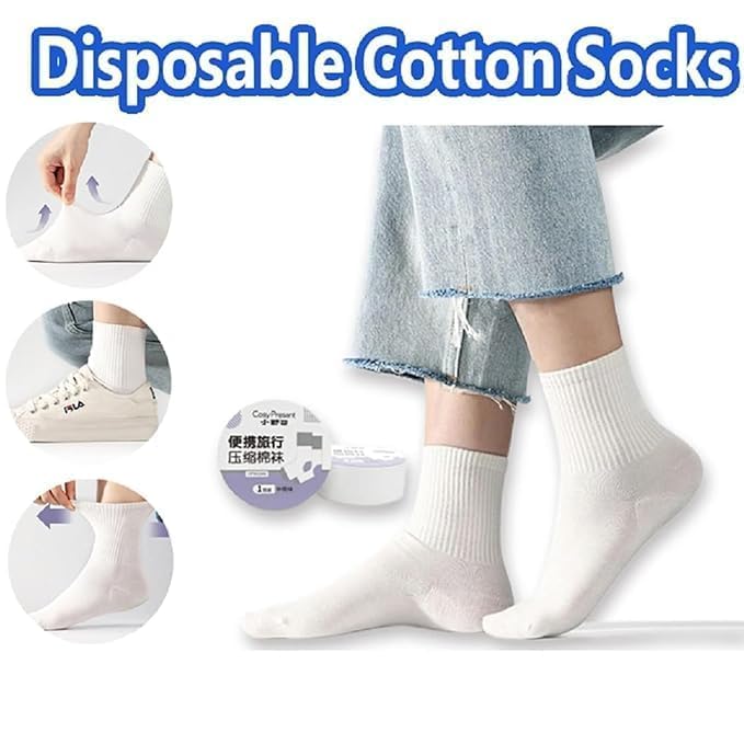 Travel Portable Disposable Cottone Socks-(pack of 2)