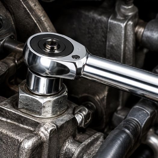 Position the ratchet on the fastener