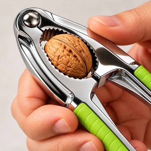 Place the nut or shell in the grip