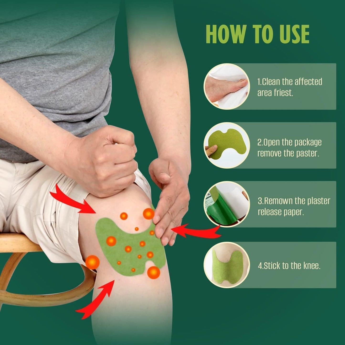 Herbal Knee Pain Relief Patches-(pack of 20)