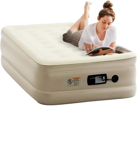Single Air Bed, Inflatable Mattres With Free Electric Pump, Quick Self-Inflation/Deflation Guest Air Mattress, Blow Up Bed for Home Camping Versatile Sofa Cum Air Folding Sofa Bed–Long-Lasting (A)|B0FR59827M