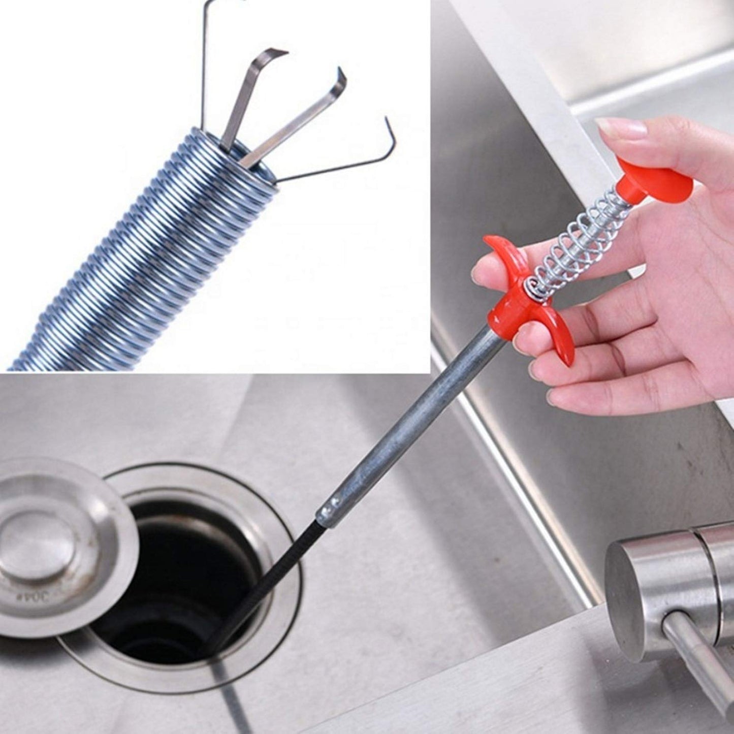 Stainless Steel Drain Pipe Cleaning Spring Stick
