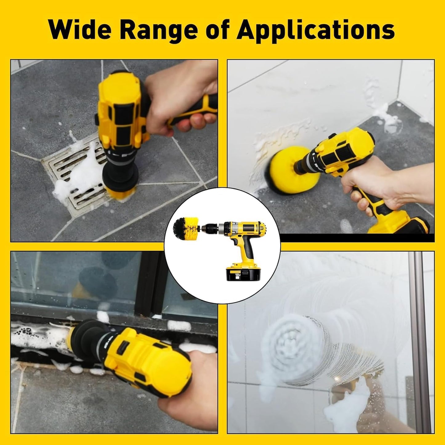Drill Scrubber Brush Cleaning Kit (4pcs) (MV-114)