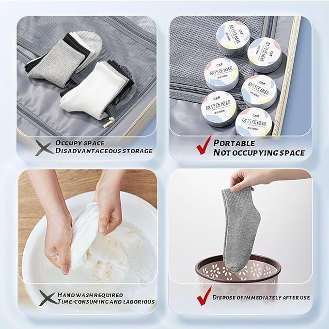 Travel Portable Disposable Cottone Socks-(pack of 2)