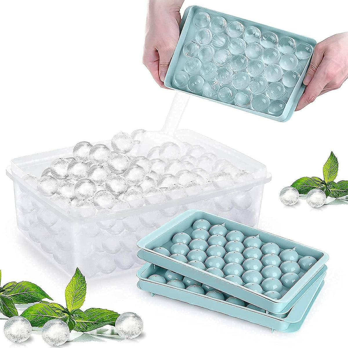 Silicone Round Ice Ball Maker Tray-Packof2 (MV-137)