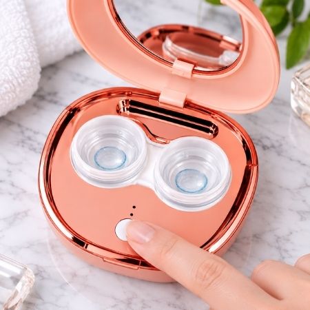 Close the lid and press the button to start.