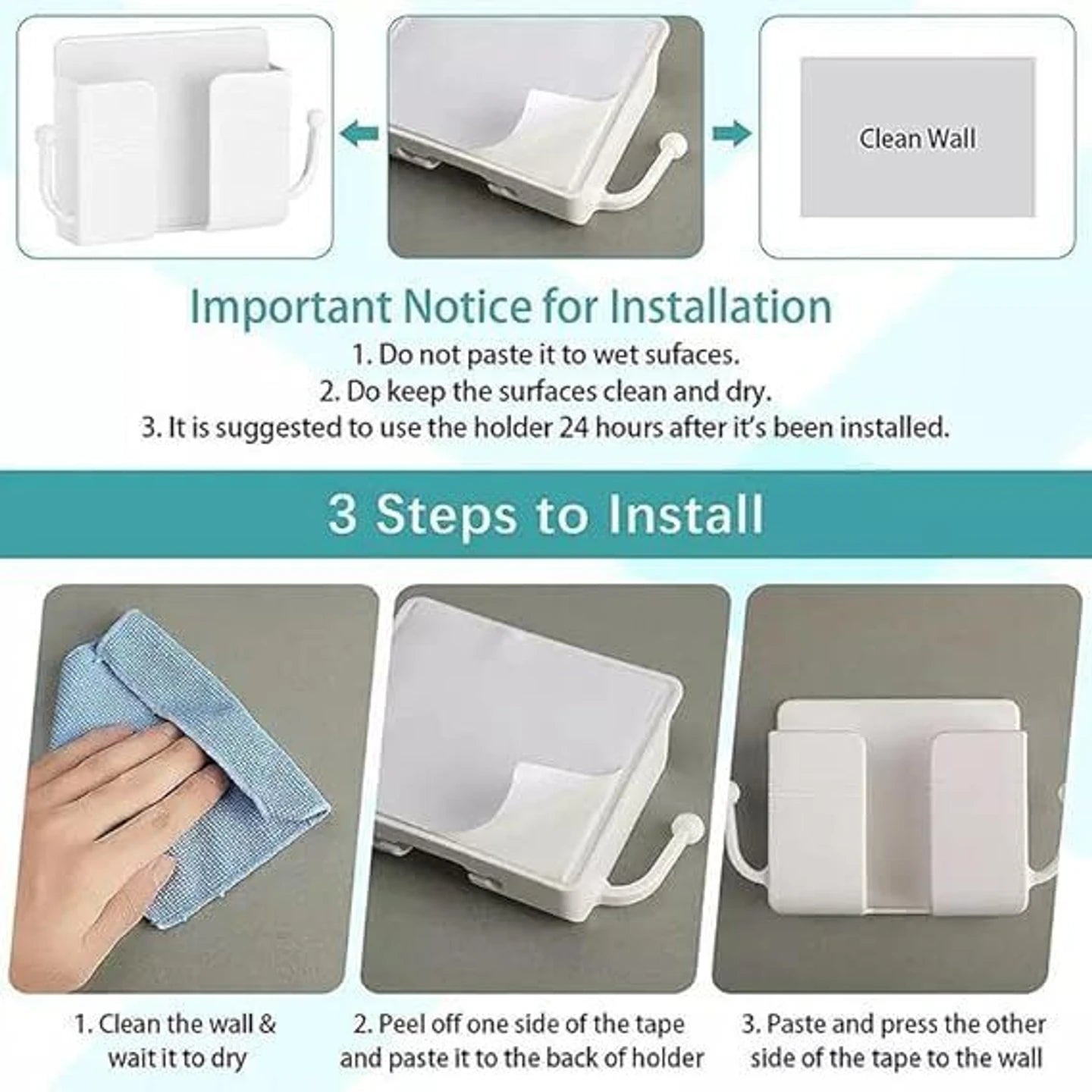 Wall Mounted Phone holder-(pack of 4)
