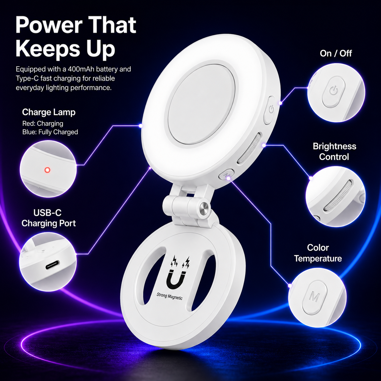 Magnetic Selfie Light for Phone