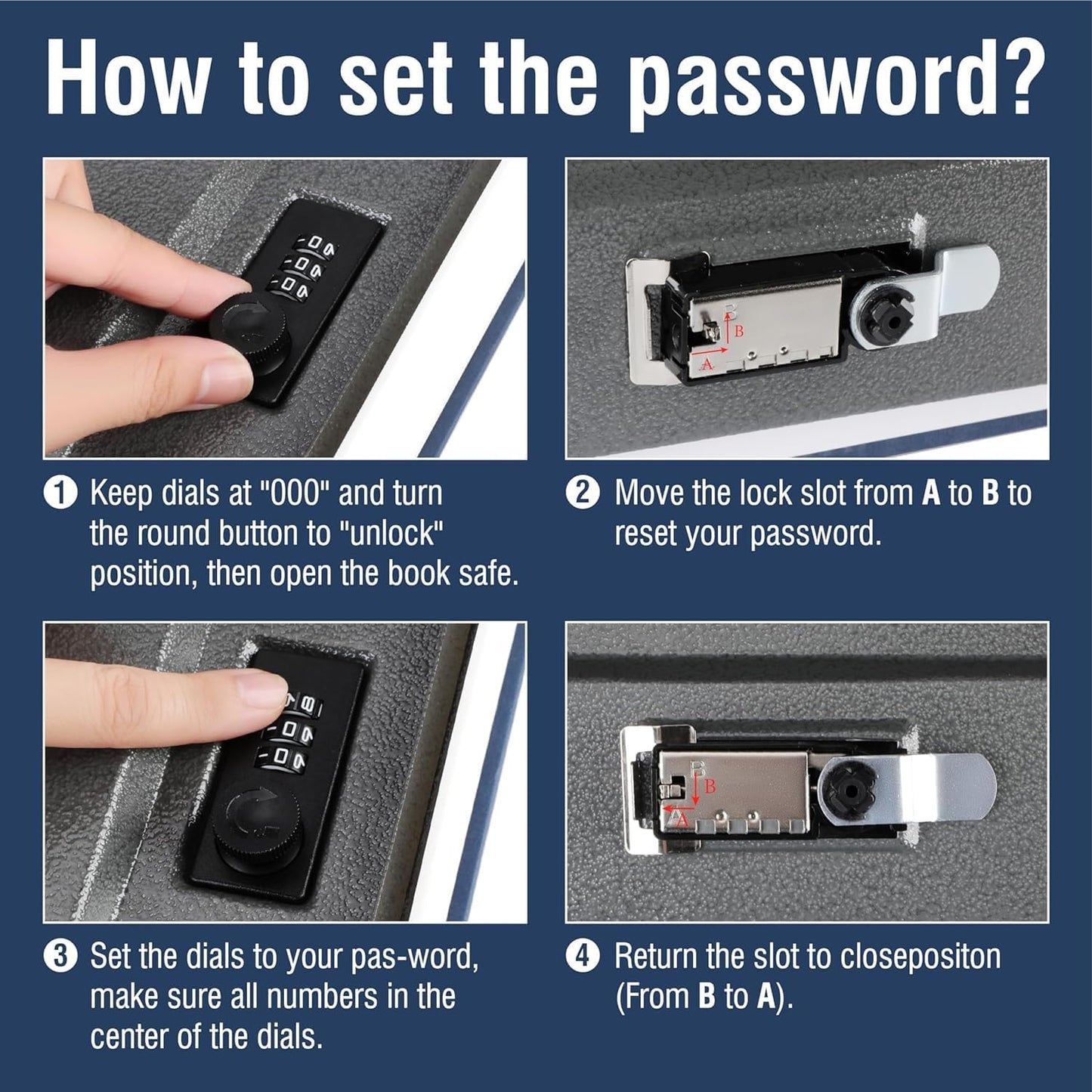 Book Safe with Numeric Combination Lock (MV-124)