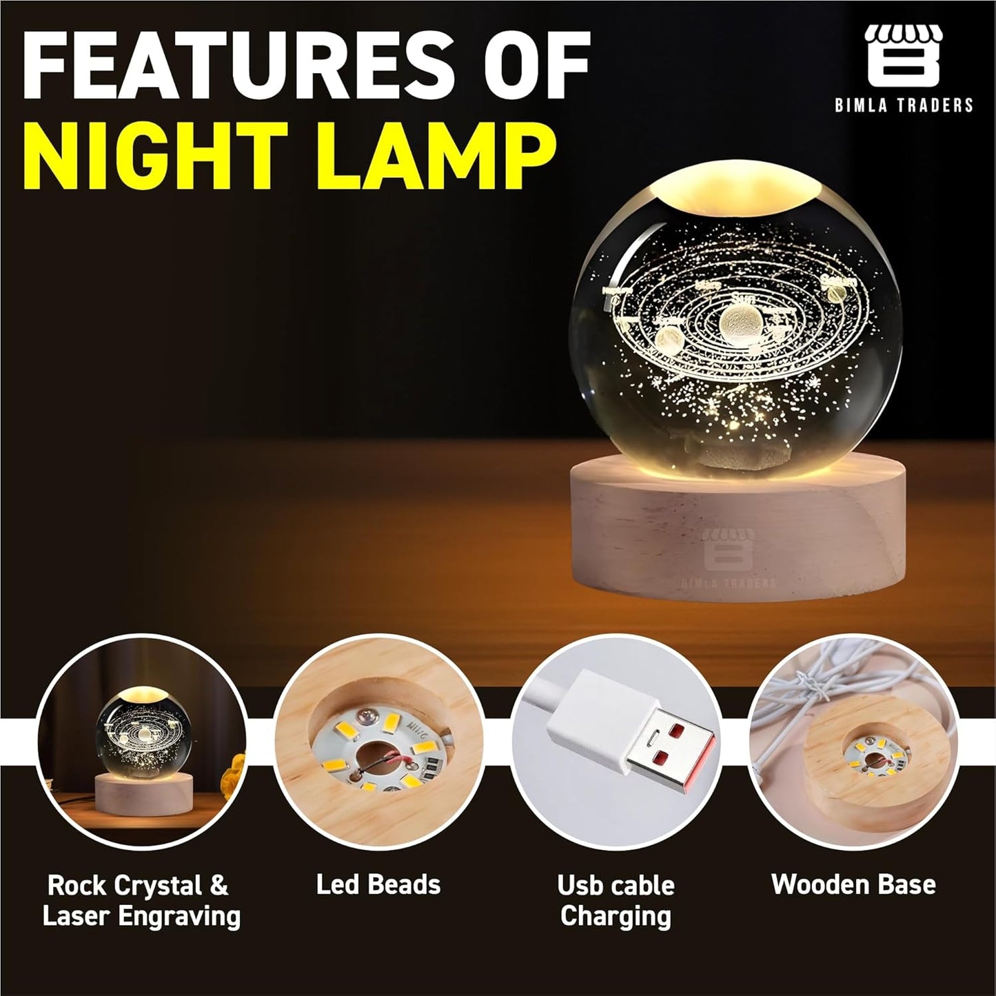 Solar System Crystal Ball Night Light