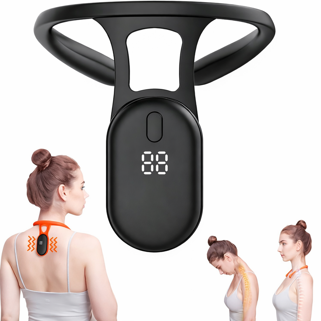 Smart Posture Corrector Device – Rechargeable Neck & Back Support Trainer with Vibration Alert