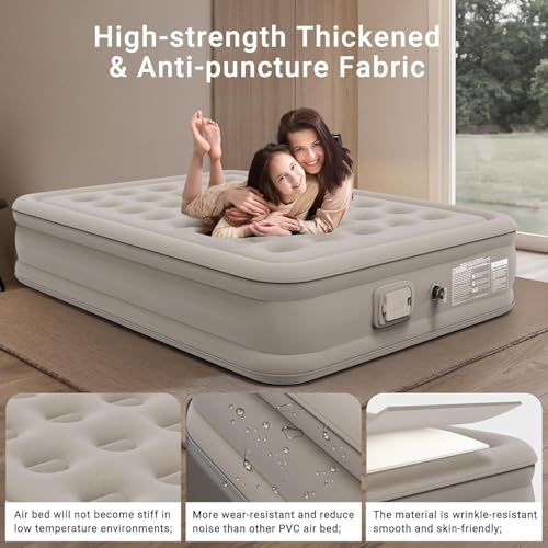 Single Air Bed, Inflatable Mattres With Free Electric Pump, Quick Self-Inflation/Deflation Guest Air Mattress, Blow Up Bed for Home Camping Versatile Sofa Cum Air Folding Sofa Bed–Long-Lasting (A)|B0FR59827M