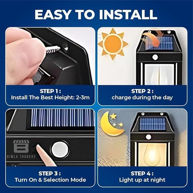 Sun-Powered Wall Light Outdoor with Motion Sensor