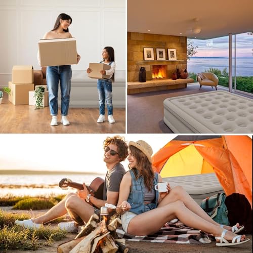 Single Air Bed, Inflatable Mattres With Free Electric Pump, Quick Self-Inflation/Deflation Guest Air Mattress, Blow Up Bed for Home Camping Versatile Sofa Cum Air Folding Sofa Bed–Long-Lasting (A)|B0FR59827M