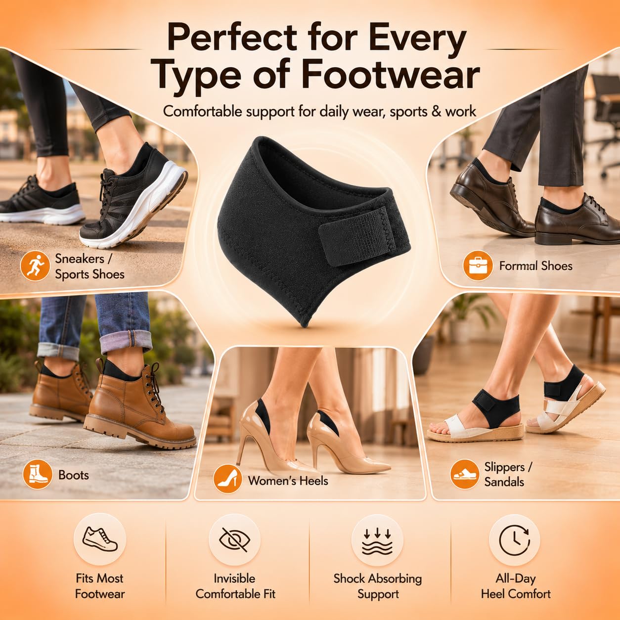 Gel Heel Pad for Heel Pain Relief (MV-128)