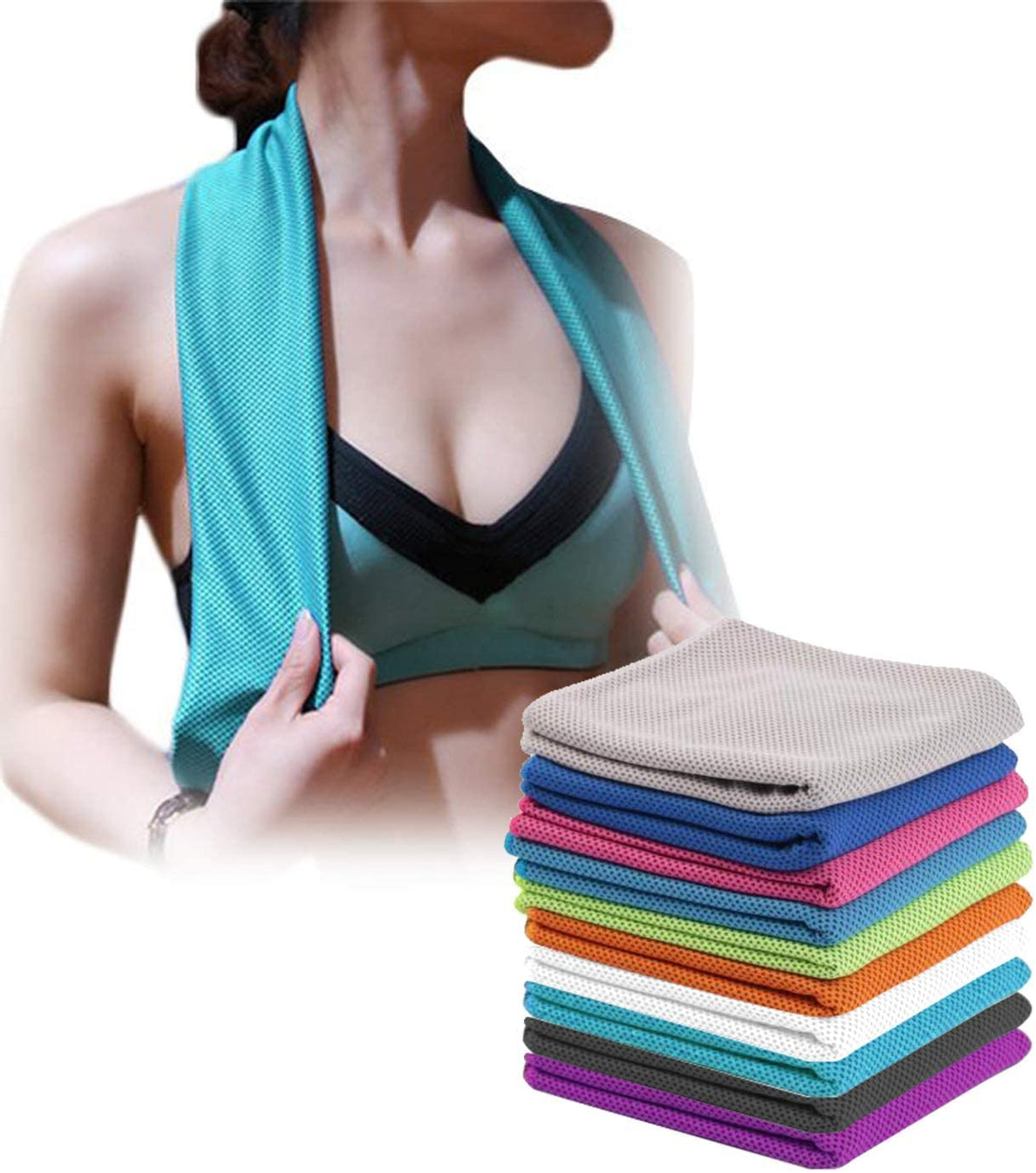Cooling Towel – Microfiber Ice Towel for Gym, Running, Yoga, Golf, Camping & Outdoor Workouts, Soft & Breathable, Pack of 3
