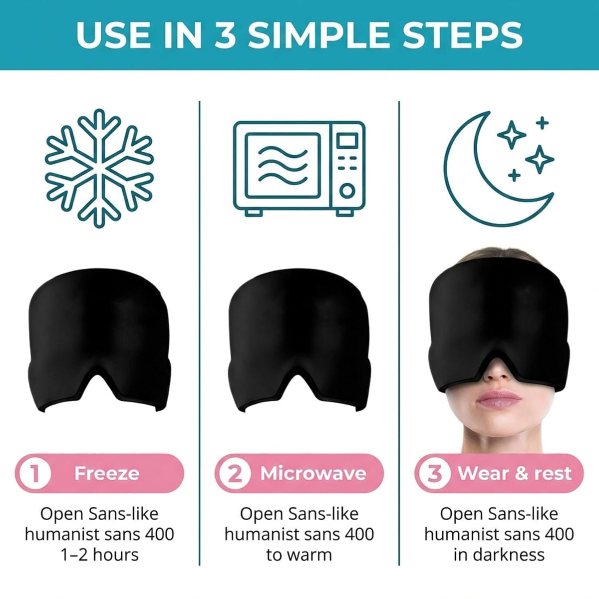 Migraine Relief Cap – Hot & Cold Gel Therapy Head Wrap for Headache, Sinus & Stress Relief, Reusable Design for Men & Women