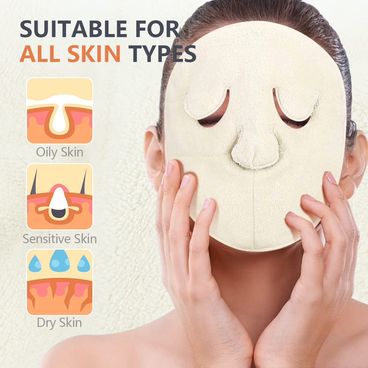 Face Steam Towel Mask – Hot & Cold Reusable Facial Compress for Deep Skin Care & Relaxation