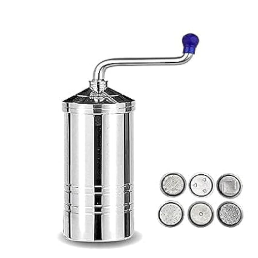 Stainless Steel Sev Sancha – 6 Jali Sev, Murukku, Bhujiya, Noodles & Namkeen Maker