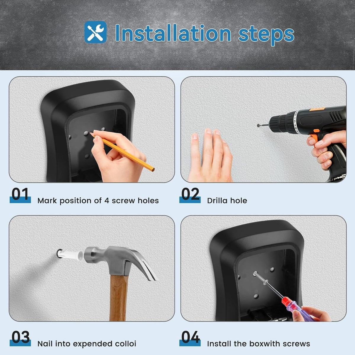 Wall Mounted Combination Security Key Box (MV-167)