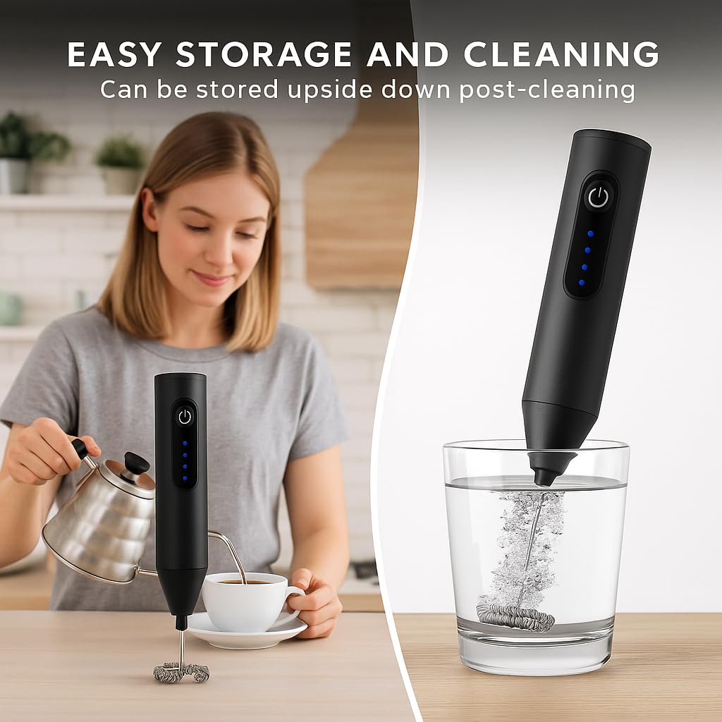 2 In 1 Rechargeable Coffee Beater and Egg Mixer