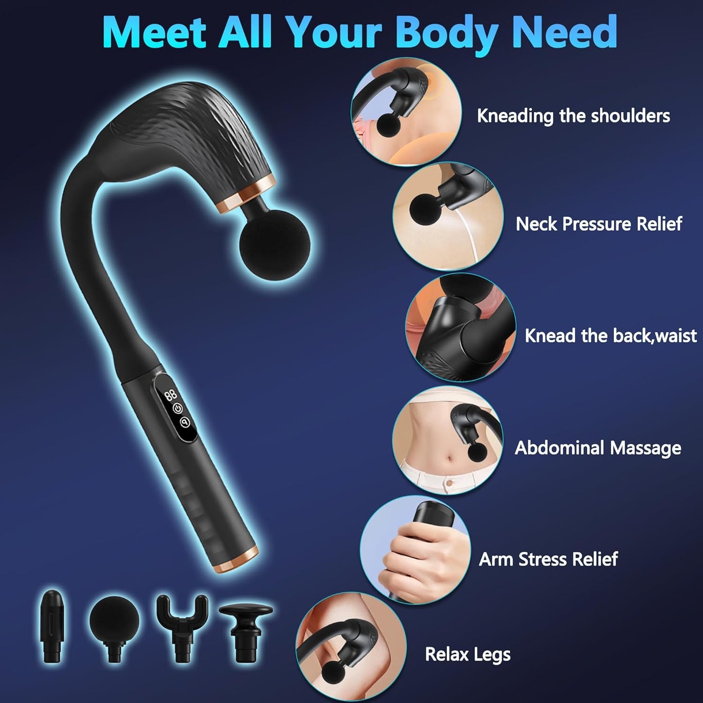 Upgraded Extension Handle Massage Gun