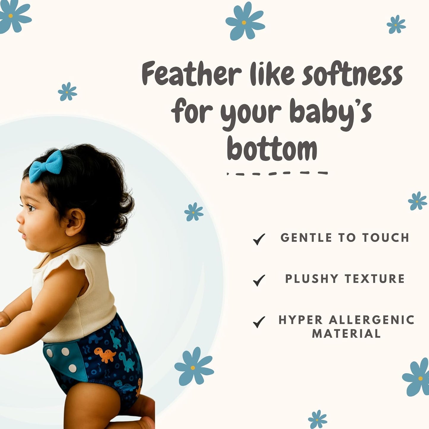 Premium Reusable Cloth Diapers for Babies  (Pack of 2)