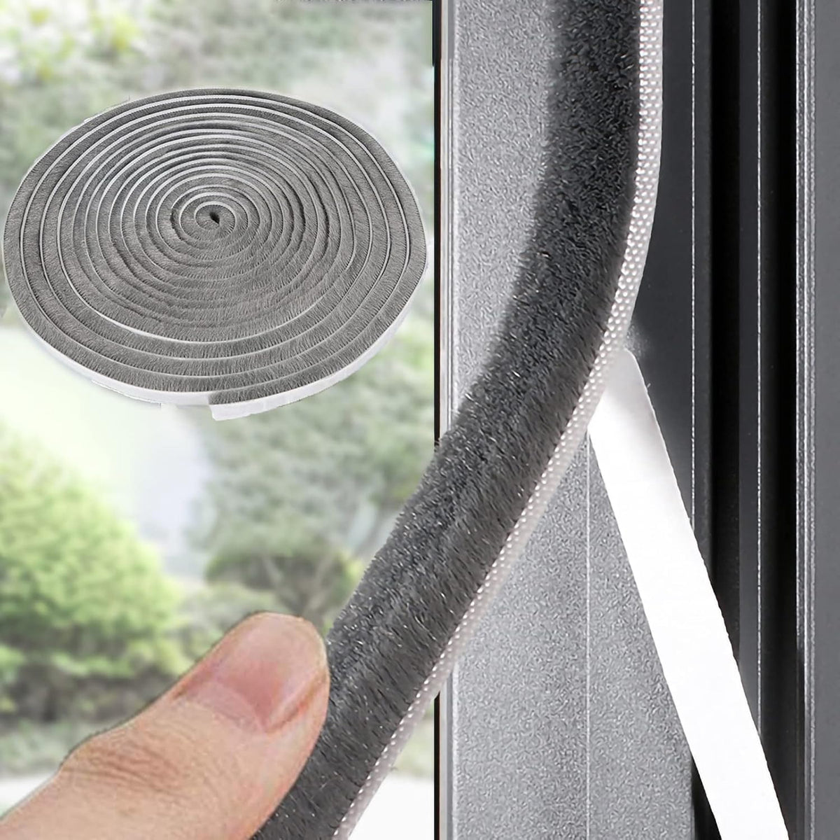 Self-Adhesive Door & Window Seal Strip – 10M Dustproof, Soundproof & Strong Adhesion, Grey
