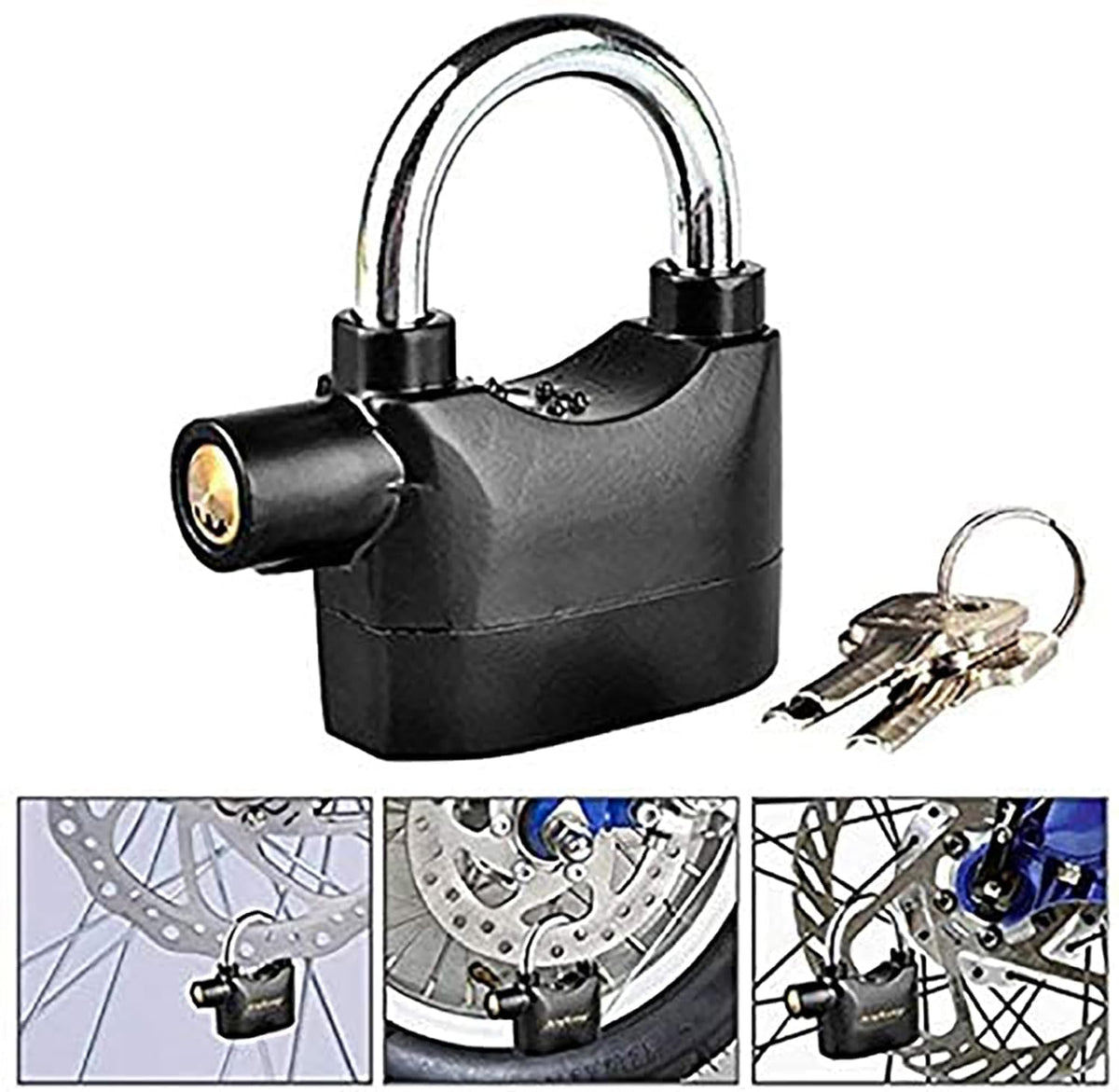 Security Alarm Lock – 110dB Anti-Theft Waterproof Padlock for Bike, Bicycle, Door & Window