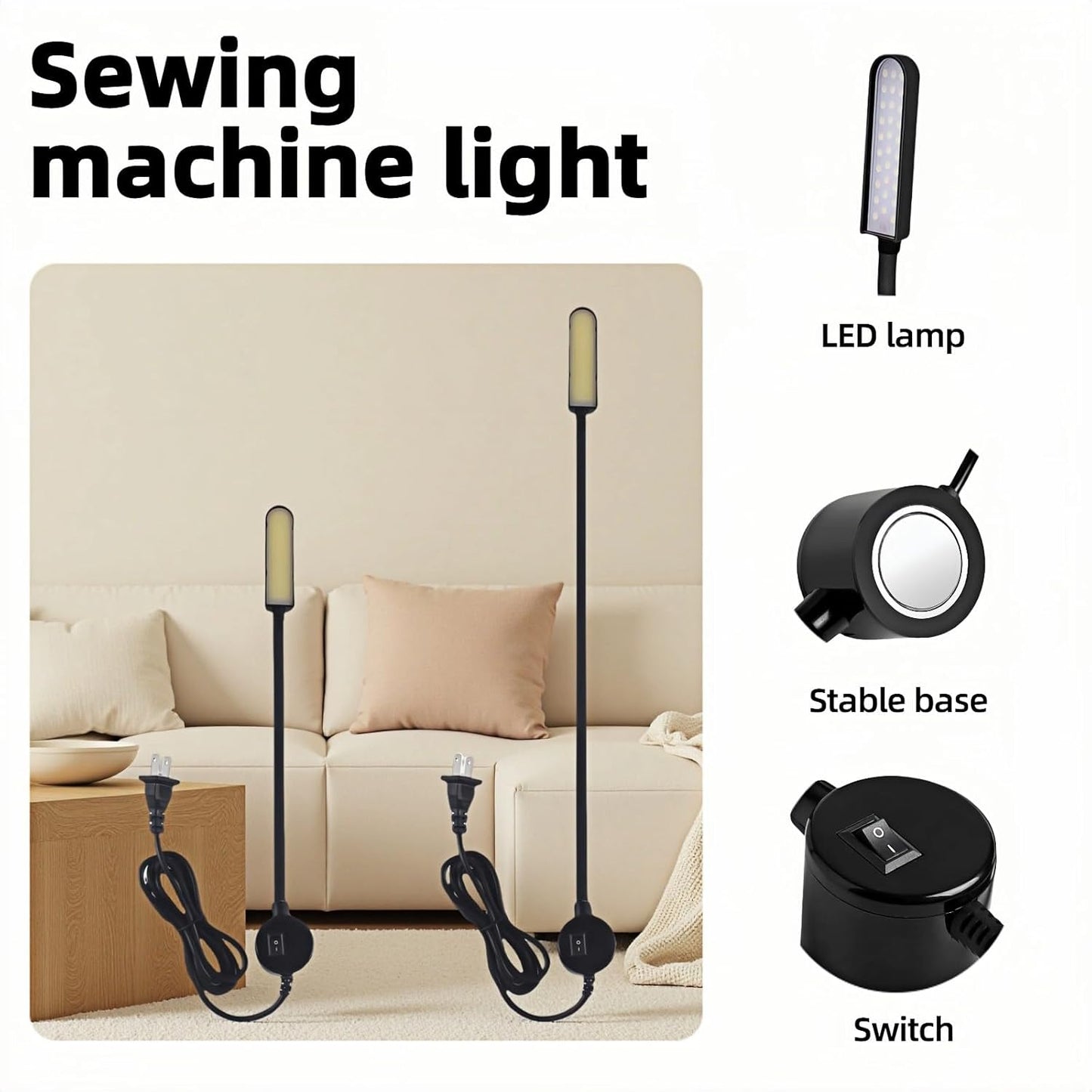 Sewing Machine Light with Super Strong Suction Base
