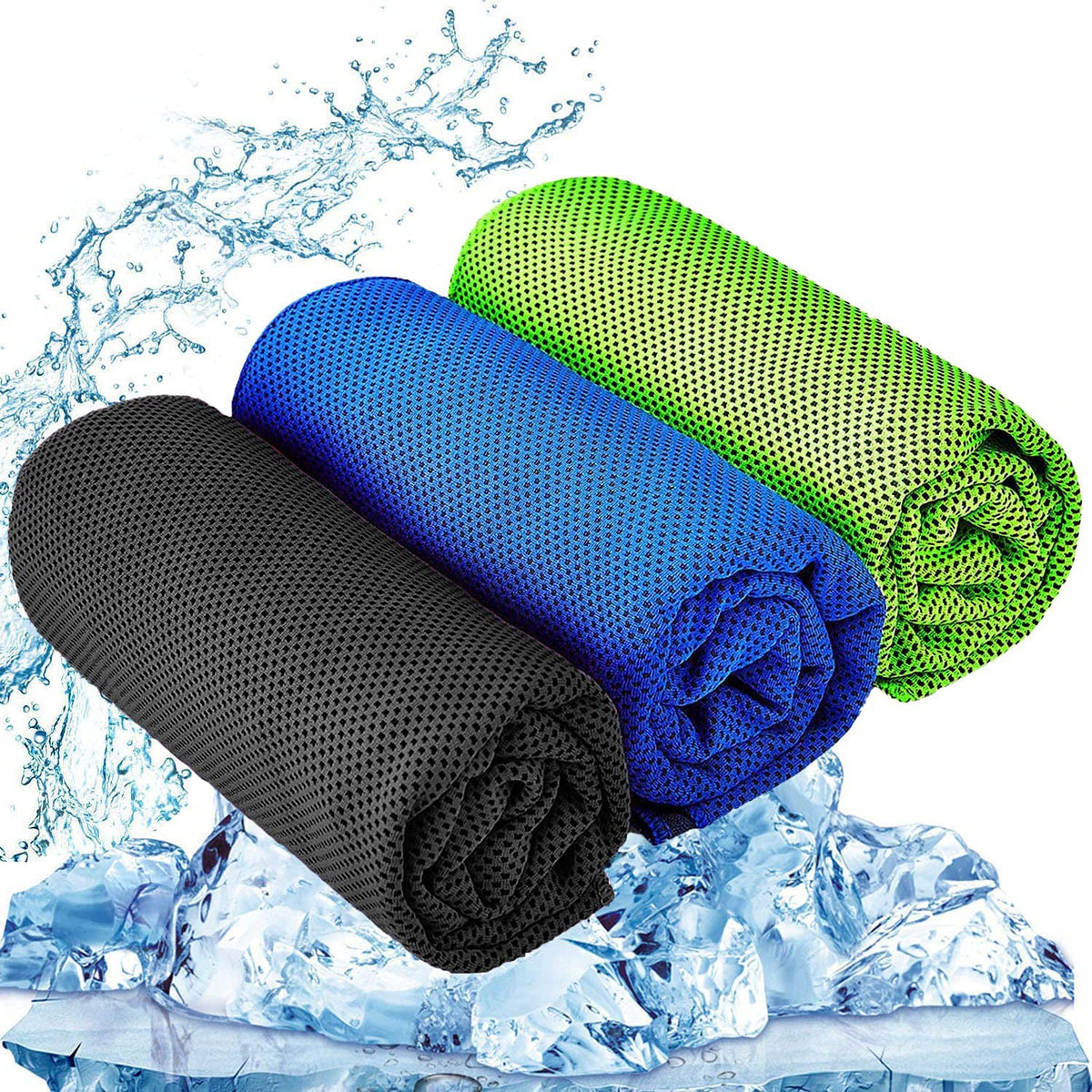 Cooling Towel – Microfiber Ice Towel for Gym, Running, Yoga, Golf, Camping & Outdoor Workouts, Soft & Breathable, Pack of 3