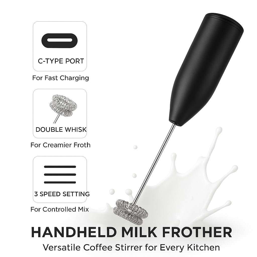2 In 1 Rechargeable Coffee Beater and Egg Mixer