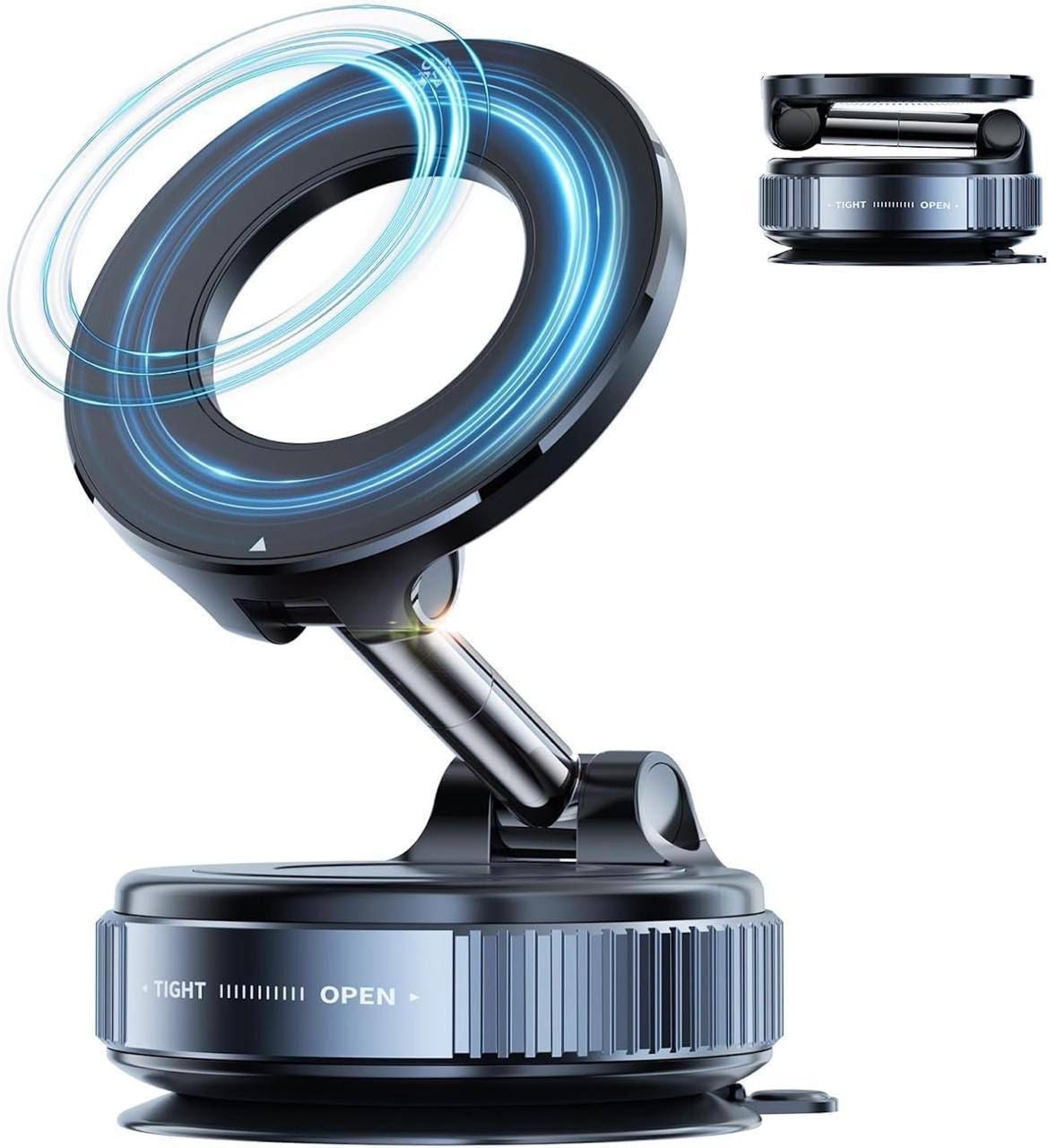 Magnetic Phone Holder – 360° Vacuum Suction Car Mount | Heavy-Duty Magnetic Phone Stand