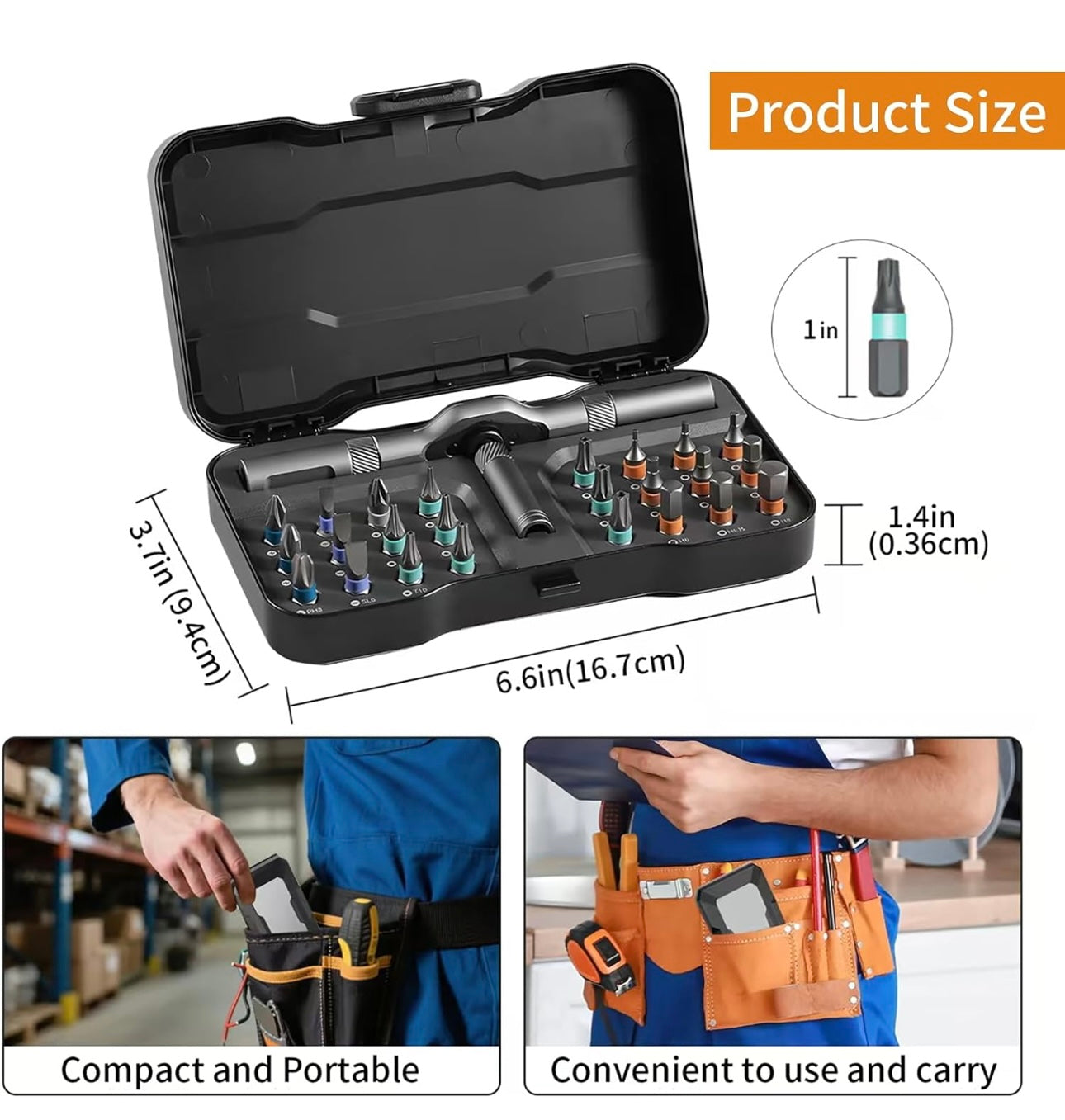 24-in-1 T-Shape Magnetic Screwdriver Set with Ratchet Handle – Multi-Bit DIY Tool Kit